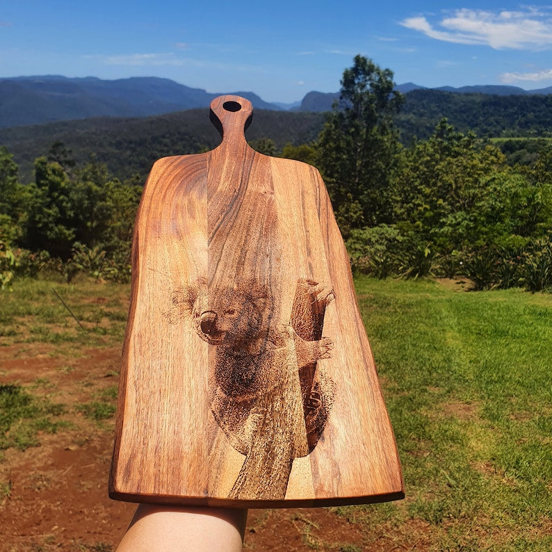 Koala Custom Engraved Australian Native Chopping Cutting Serving Board