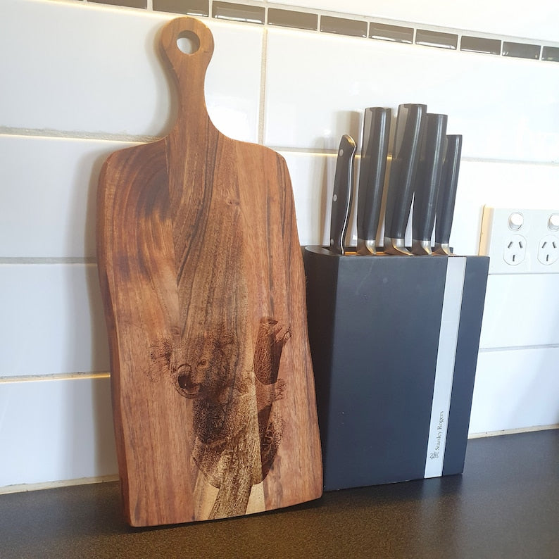 Koala Custom Engraved Australian Native Chopping Cutting Serving Board