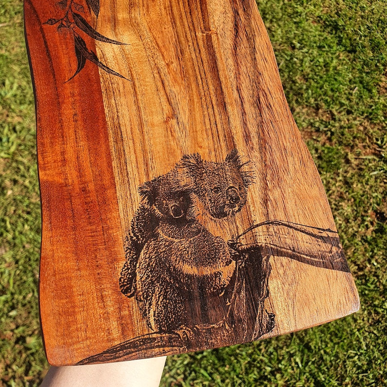 Koala Custom Engraved Australian Native Chopping Cutting Serving Board