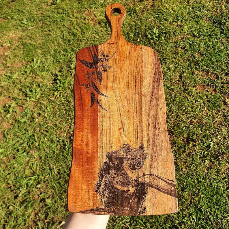 Koala Custom Engraved Australian Native Chopping Cutting Serving Board