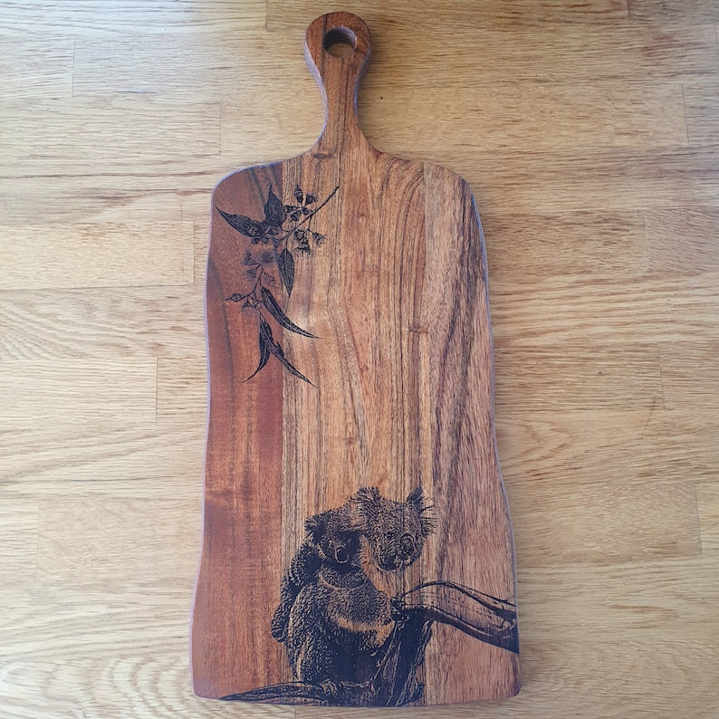 Koala Custom Engraved Australian Native Chopping Cutting Serving Board