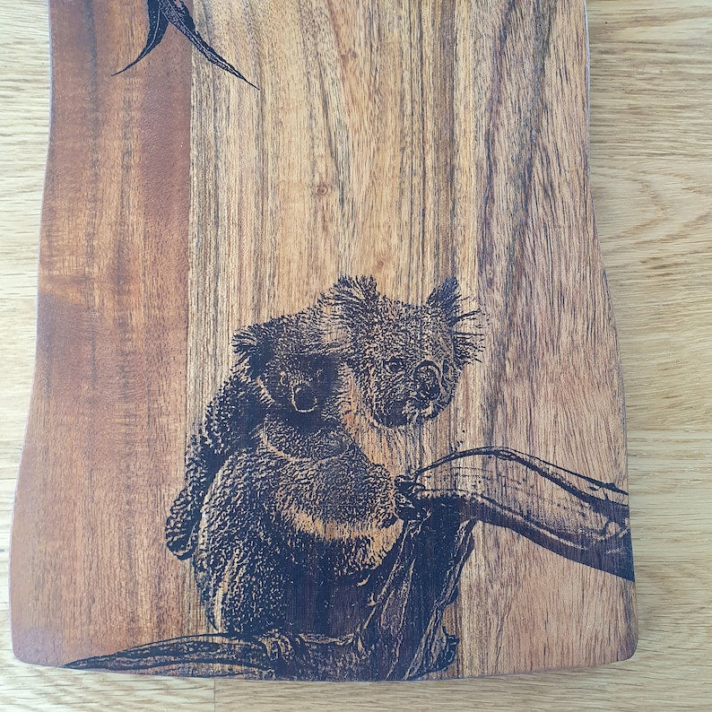 Koala Custom Engraved Australian Native Chopping Cutting Serving Board