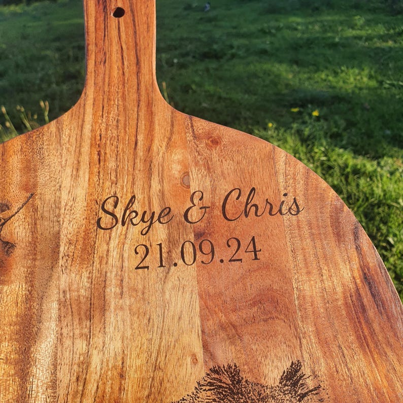 Personalised Wedding Gift With Name And Date Australian Native Koala And Eucalypt Engraved Cutting Chopping Serving Board